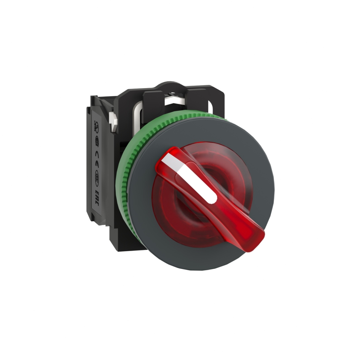 selector flush   luminosous  vermelho  2 posições fijas 24v ac  dc
