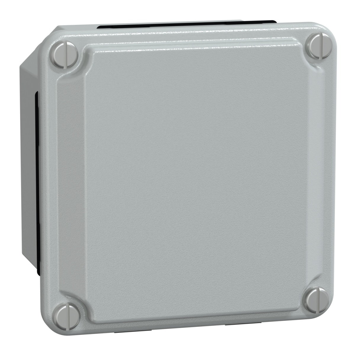 Caixa industrial de metal - cobertura básica baixa - H85xW85xD49 - IP55 - cinzento RAL 7035