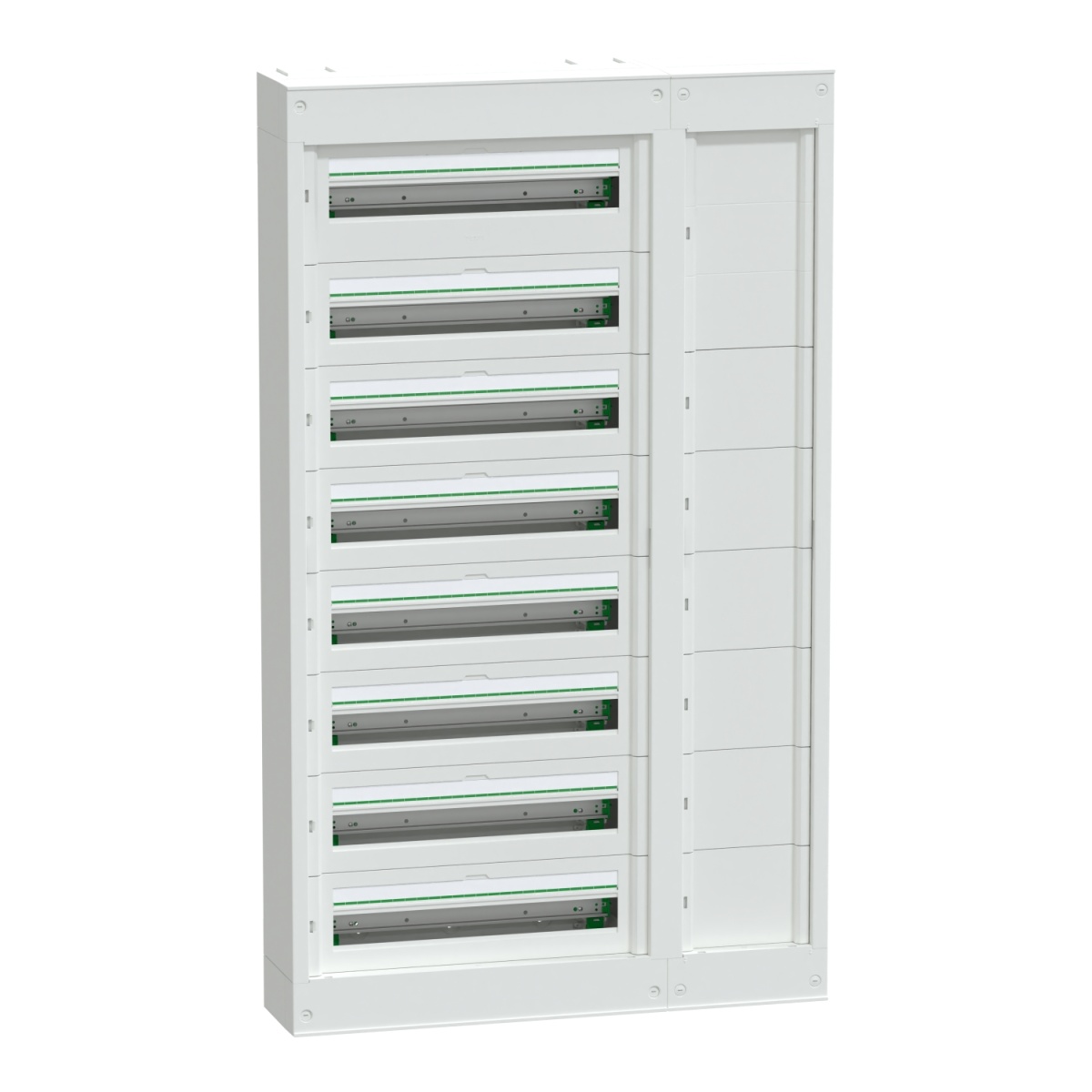 Quadro PrismaSeT S com extensão lateral, 24 módulos 8 Filas, saliente