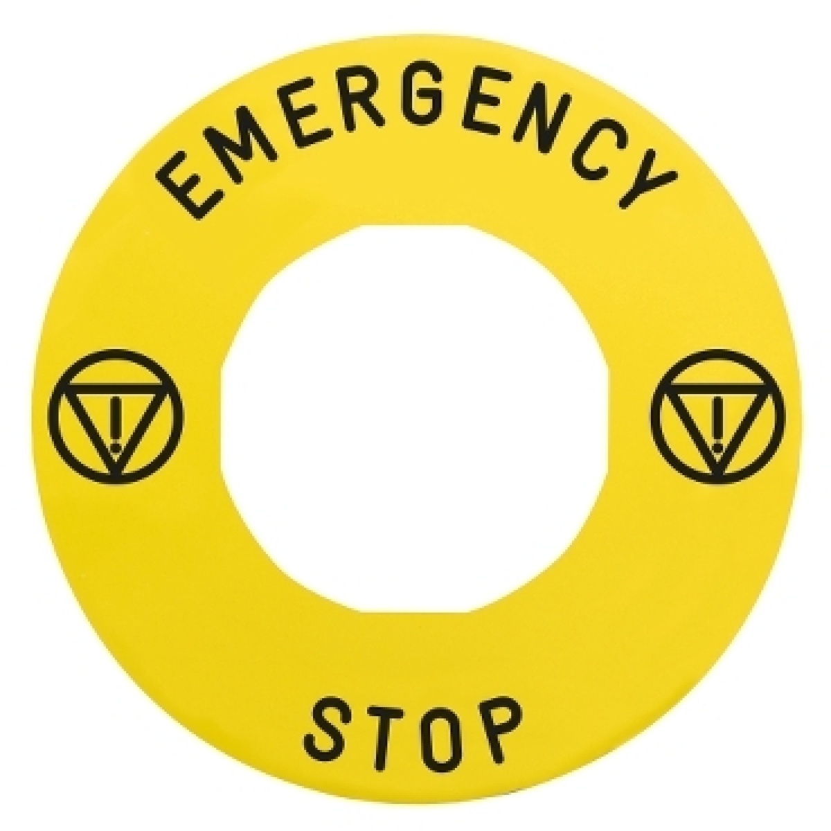 Legendaa circular de ø 90 - amarela - emergência  gency stoplogo iso13850