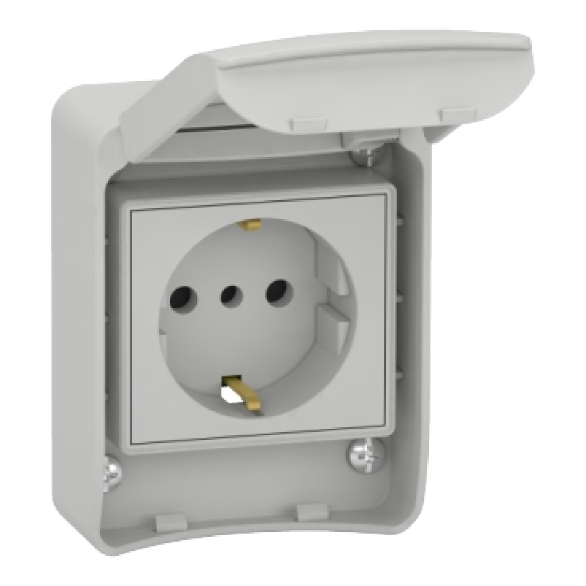 Tomada PratiKa - cinzenta - 2P  E - 1016 A - 250 V - Alemã - IP65 - de superfície