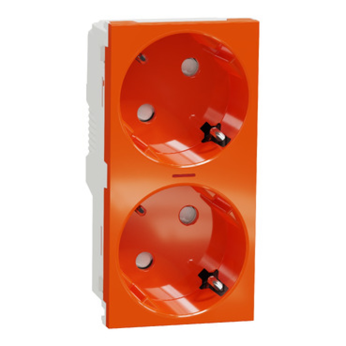 Nova Unica  - Tomada 2x2PT com obturadores e luz ind. - 16A -  Laranja