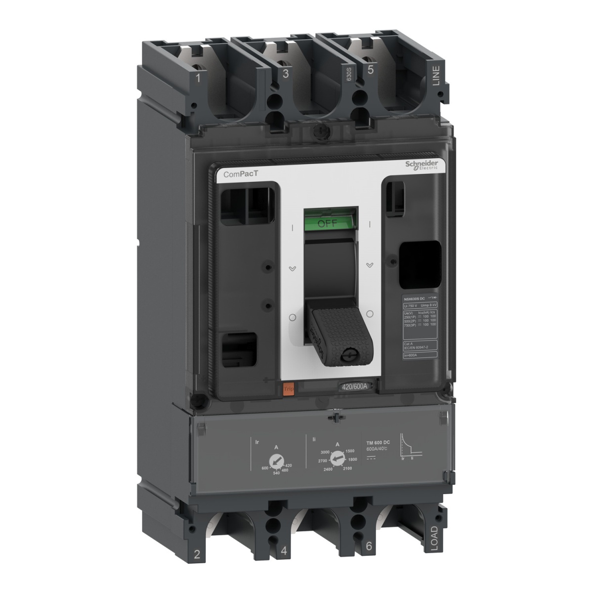 ComPacT DISJUNTOR NSX630S 100kA CC 3P 500A TMD