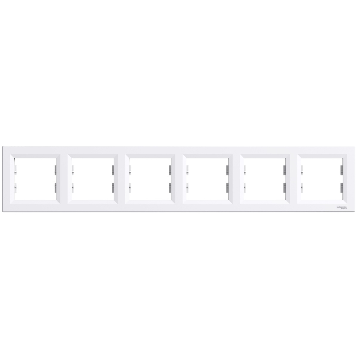 Asfora - quadro horizontal de 6 tomadas - branca