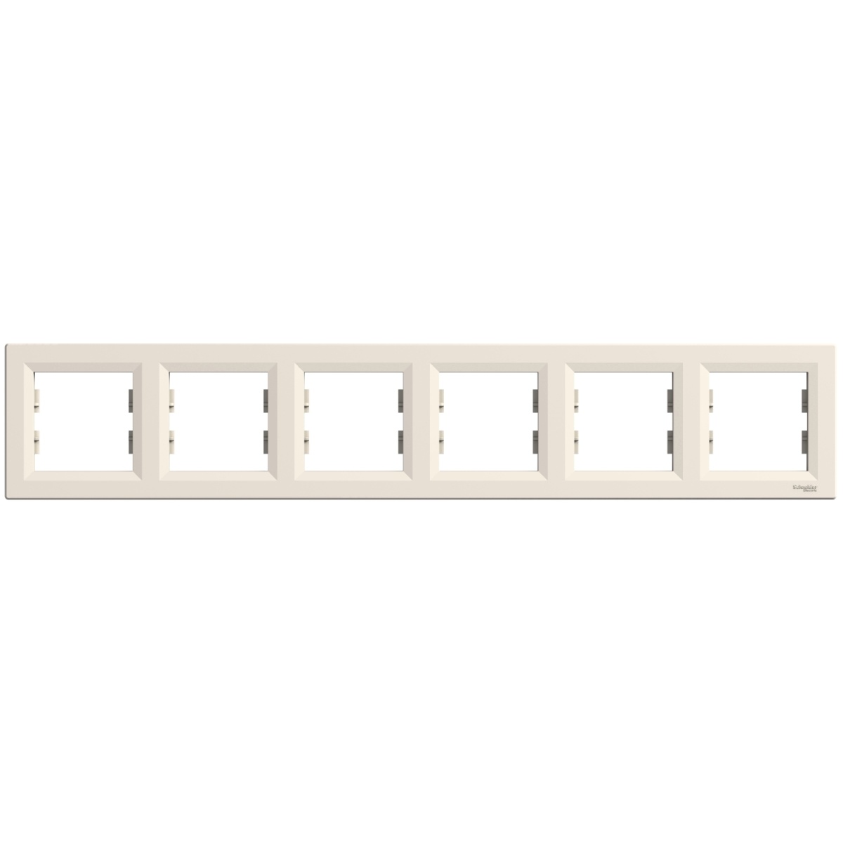 Asfora - quadro horizontal de 6 tomadas - creme