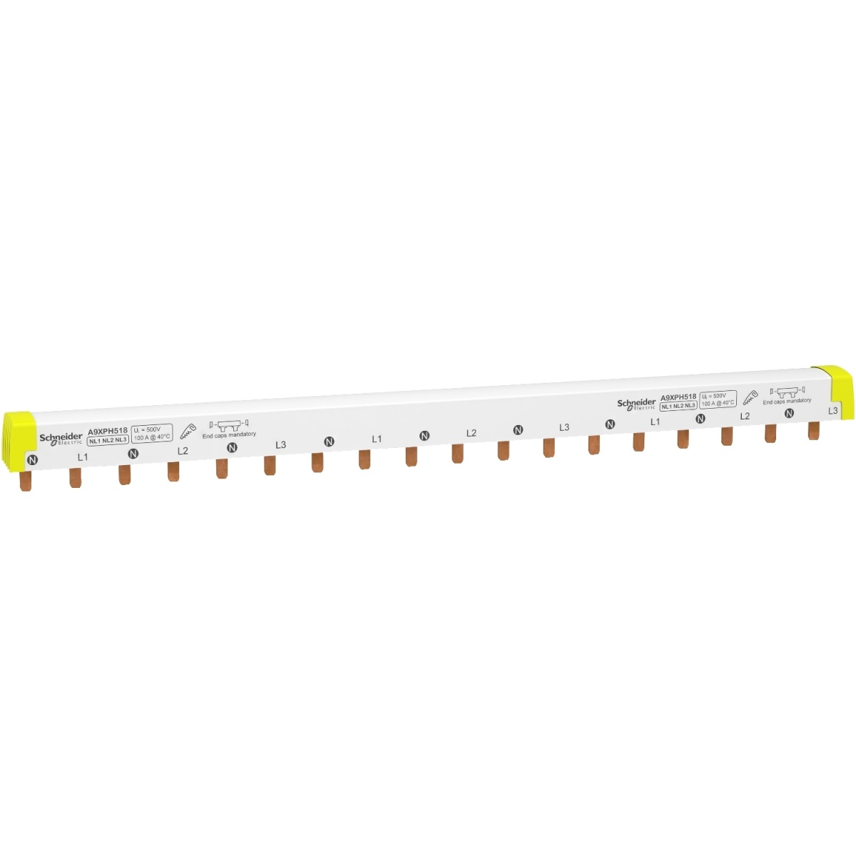 Acti9 - pente de ligação - 3LN equilibrada - passo de 18 mm - 18 módulos - 100 A