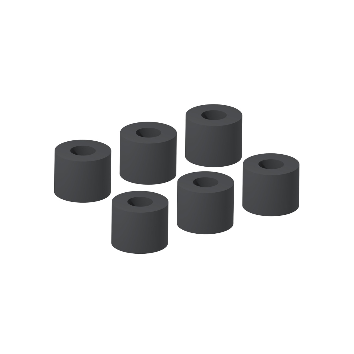 Set of 6 spacers to install a Telquick chassis in a WM enclosure with 6 studs