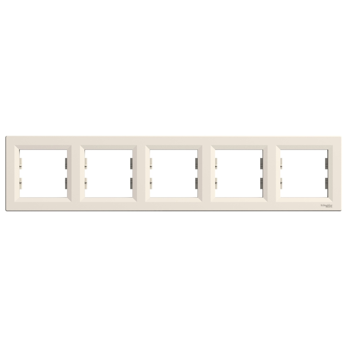 Asfora - quadro horizontal de 5 tomadas - creme
