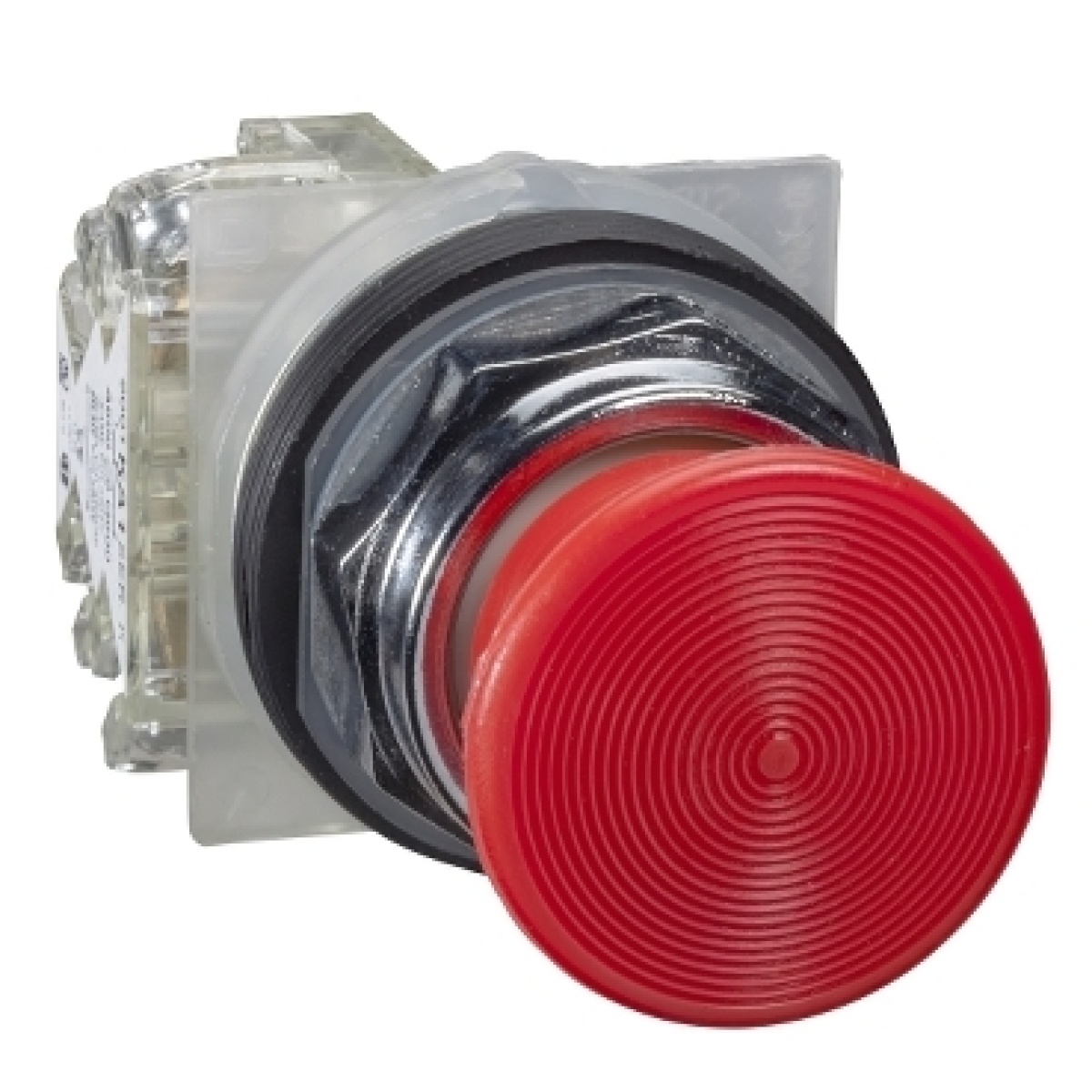Botão pressão ø 30  aro metálico  cabeça cogumelo ø 35 mm - vermelho - 1 co