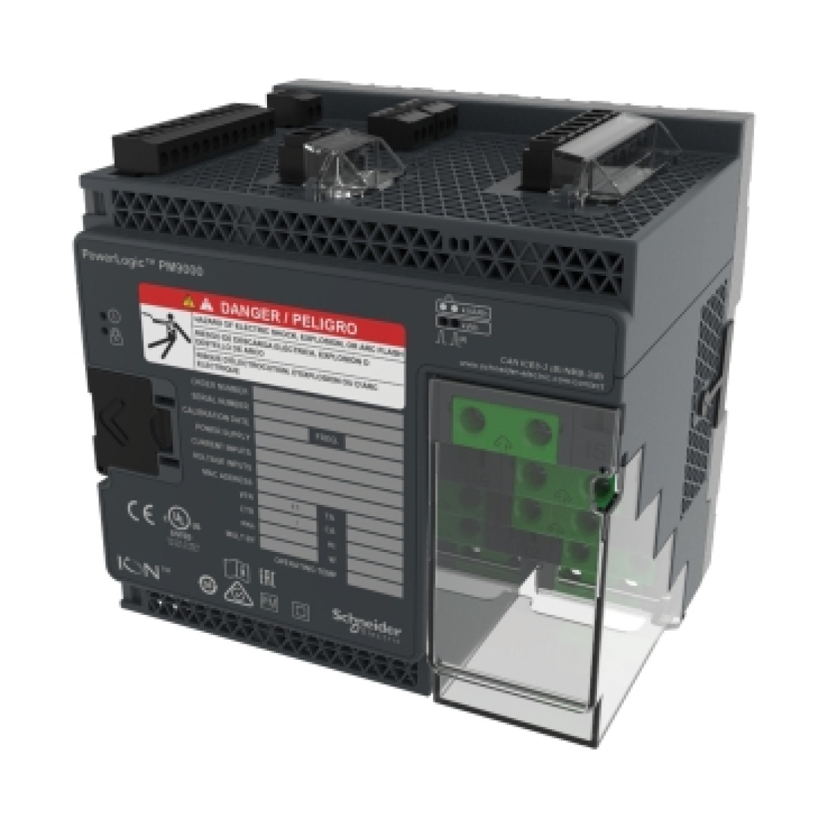 PowerLogic ION9 kit de hardware - fichas, protecção terminal, parafuso de ligação à terra, clipes DIN