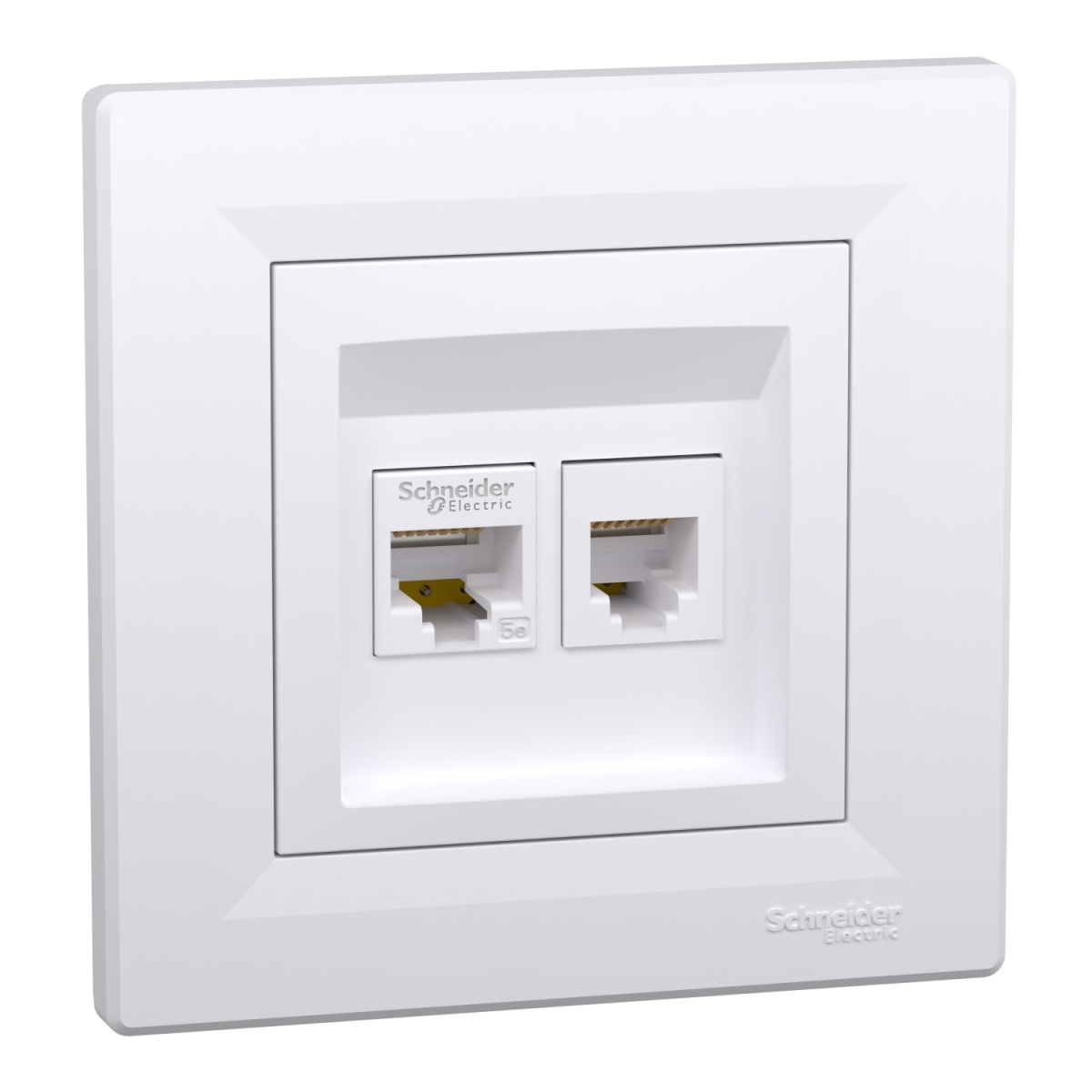 Asfora - tomada de dados - RJ45 cat. 5e UTP e RJ12 branca