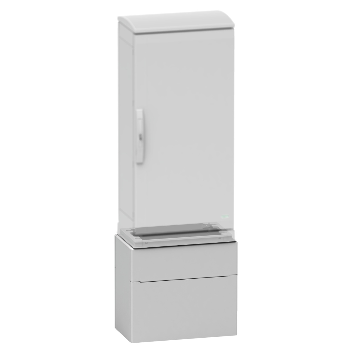 Polyester glassreinf. plinth for encl. PLAZT73 front opening IP44-IK10 RAL7035