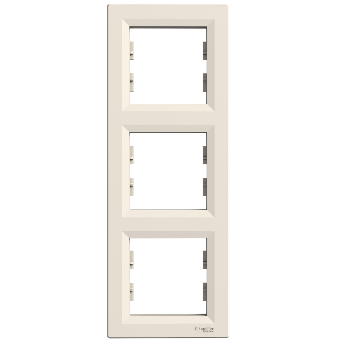 Asfora - quadro vertical de 3 tomadas - creme