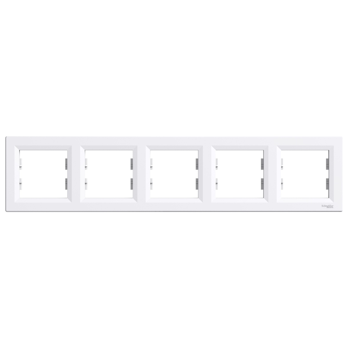 Asfora - quadro horizontal de 5 tomadas - branca
