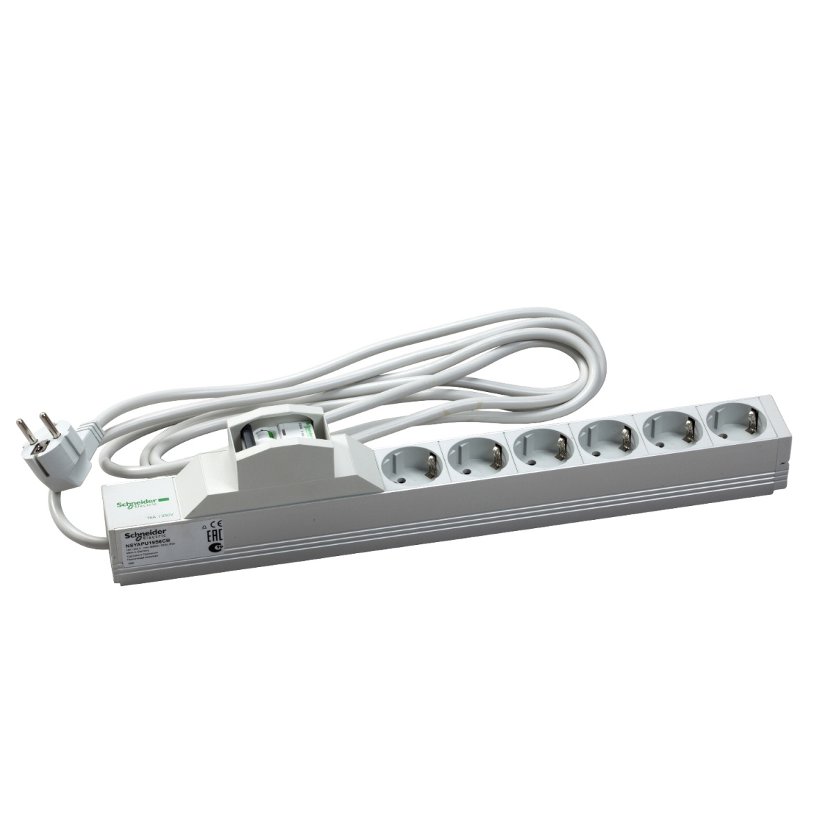 Actassi - 1U power distribution rail - 6 socketscircuit breaker 19P VDE