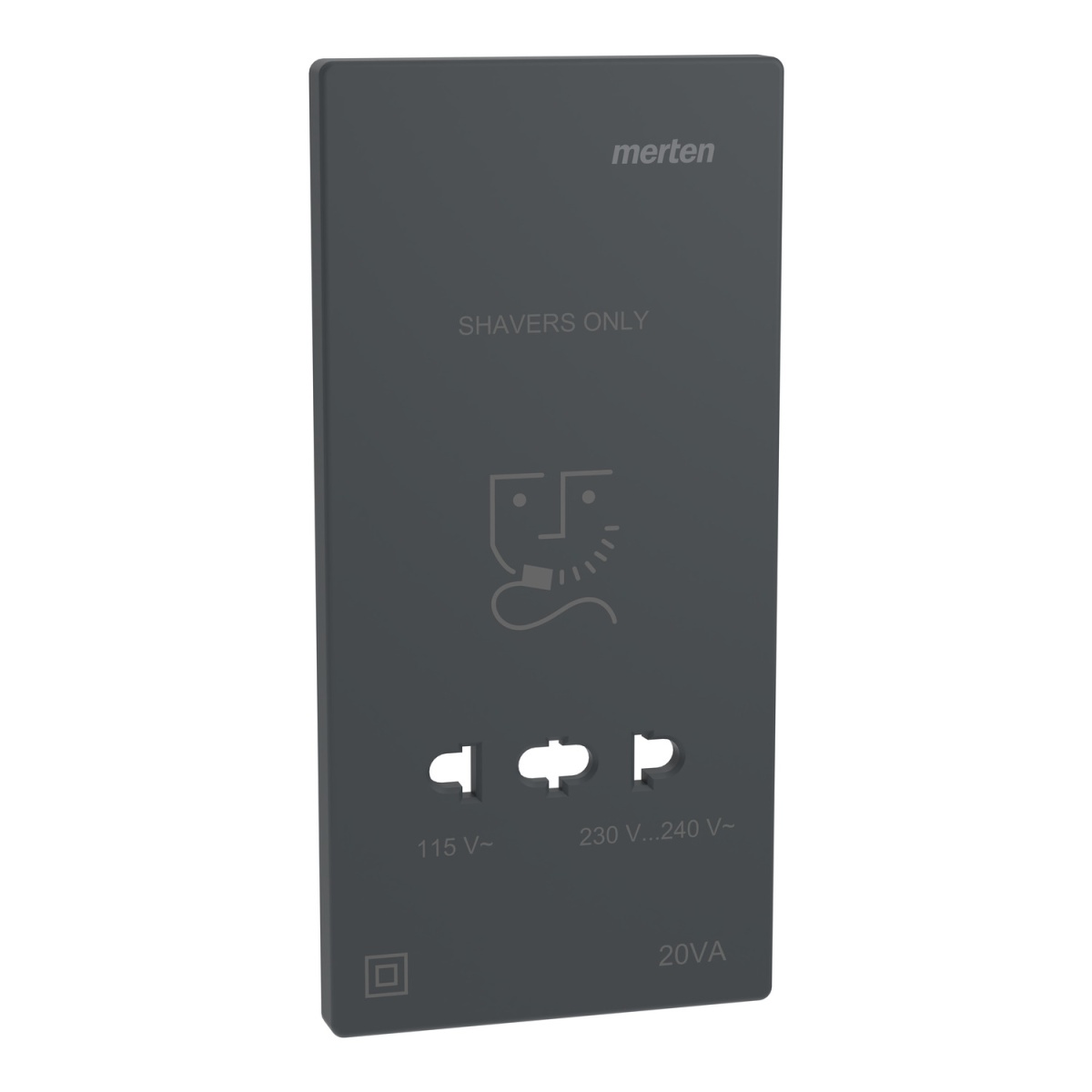 Quadro D-life, para tomada de barbear, 2 elementos, antracite