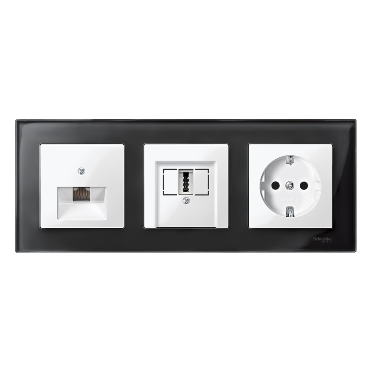 M-Elegance - Quadro 3 elementos - Vidro negro