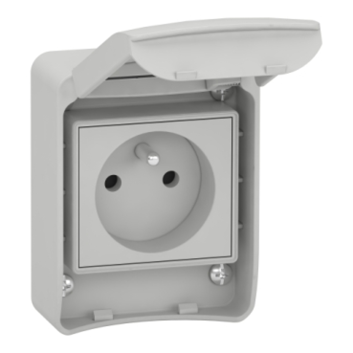 PratiKa socket - grey - 2P  E - 1016 A - 250 V - French - IP65 - surface