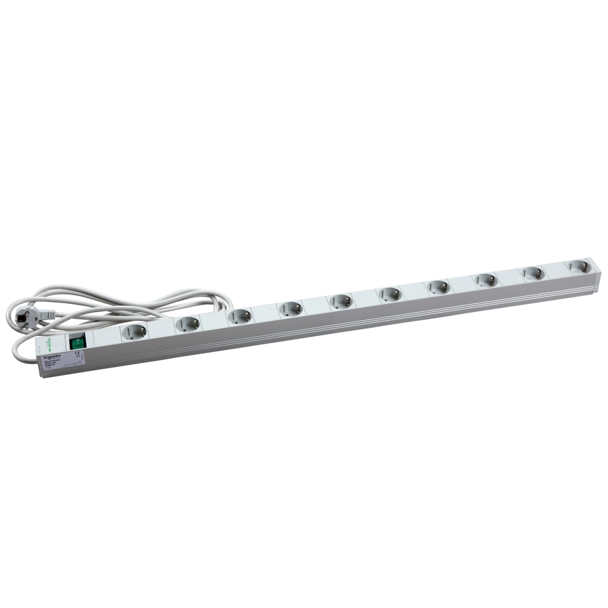 Actassi - vertical power distribution rail - 10 socketsswitch VDE