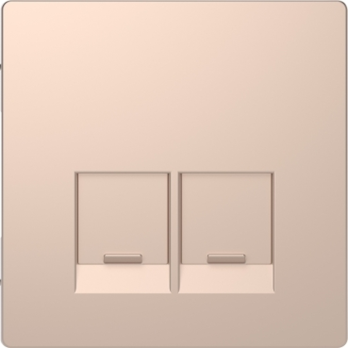 D-Life - Centro de tomada RJ45 dupla - Metal champanhe