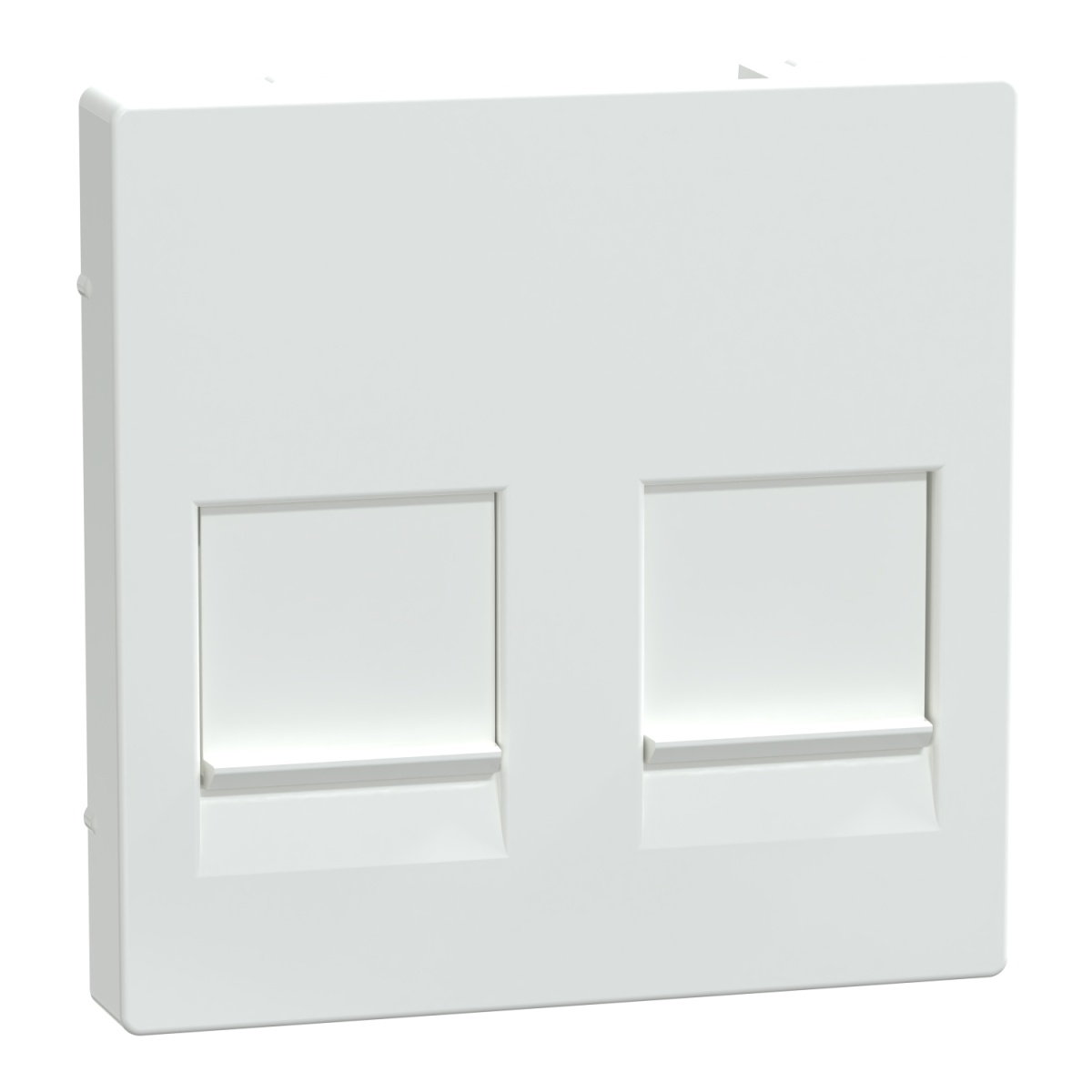 Centro System M, com tampa para 2 tomadas de dados, branco ativo