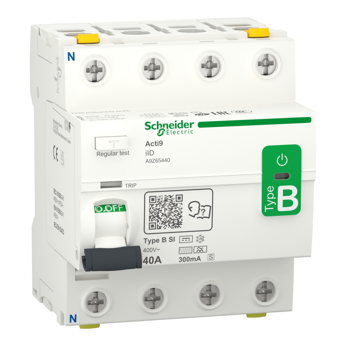 Acti9 iID - Interruptor diferencial - 4P - 40A - 300mA - Seletivo - Classe B-SI