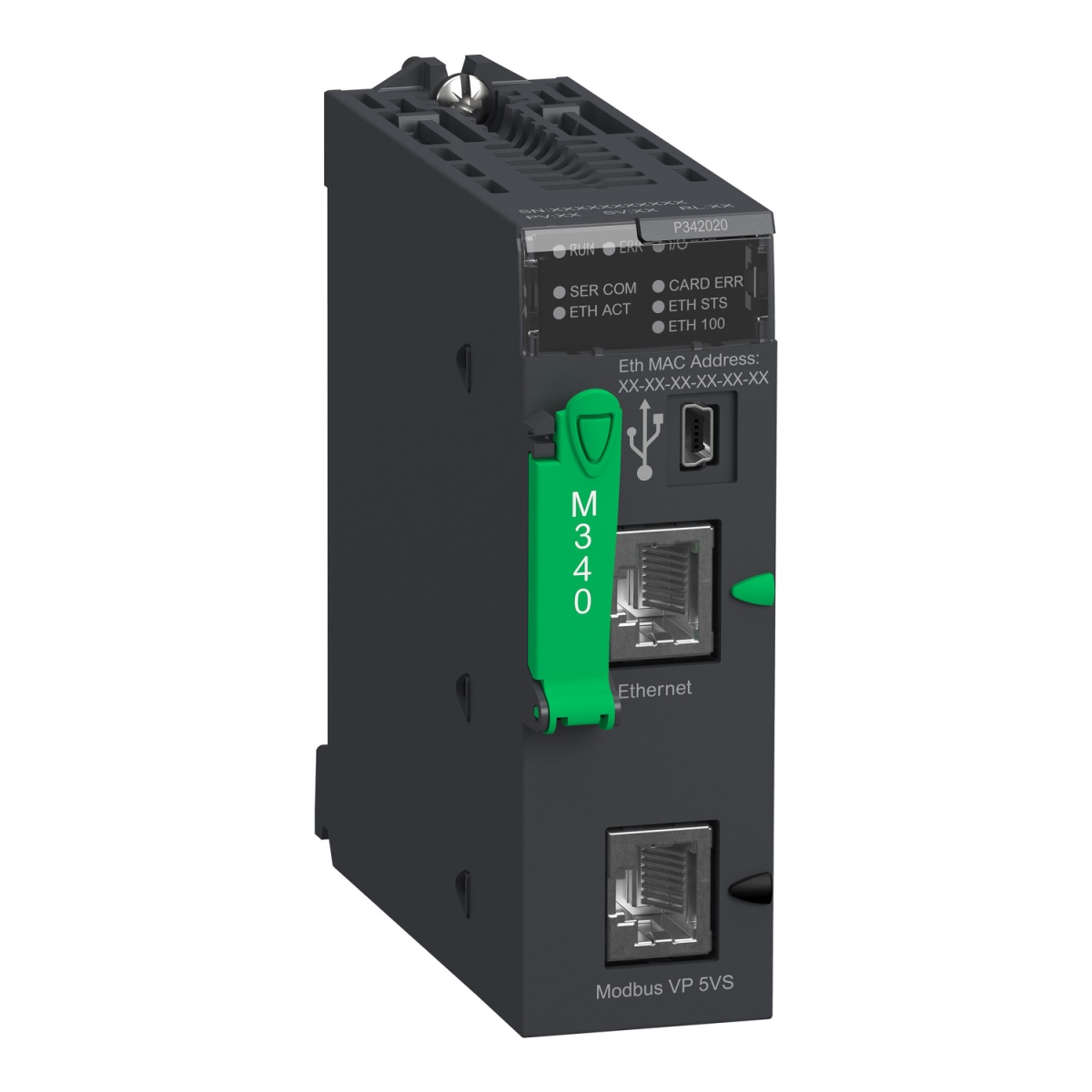 Módulo de processador, standard, série Modicon M340 - CPU - Eth - USB - 1024D - 256A
