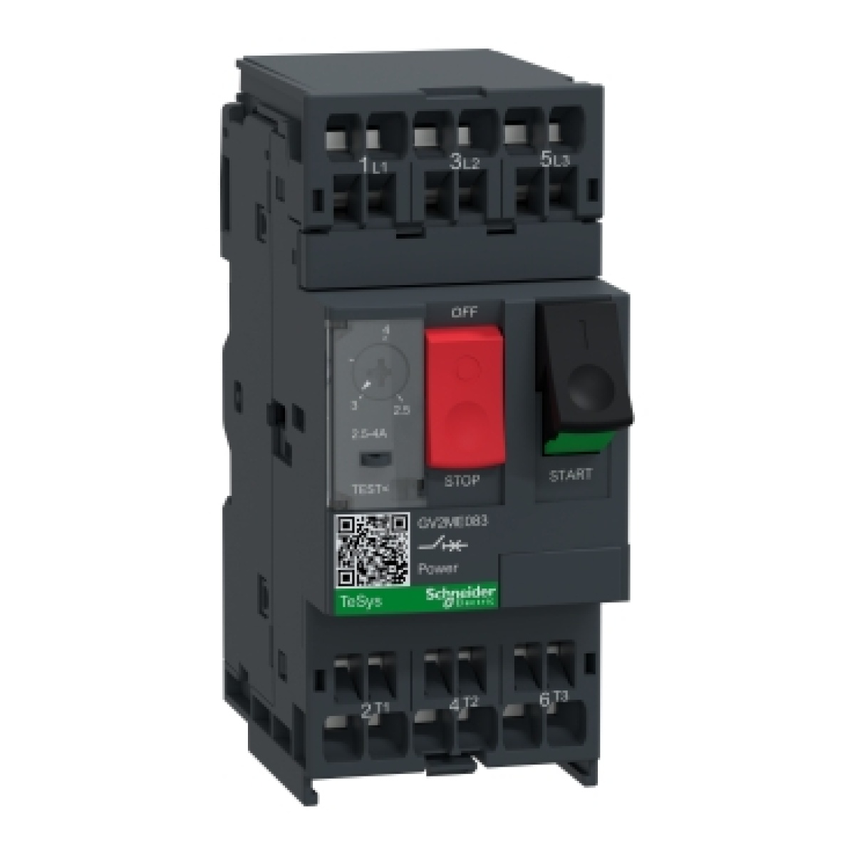 Disjuntor-motor magnetotérmico GV2ME - 2,54A com terminais de mola