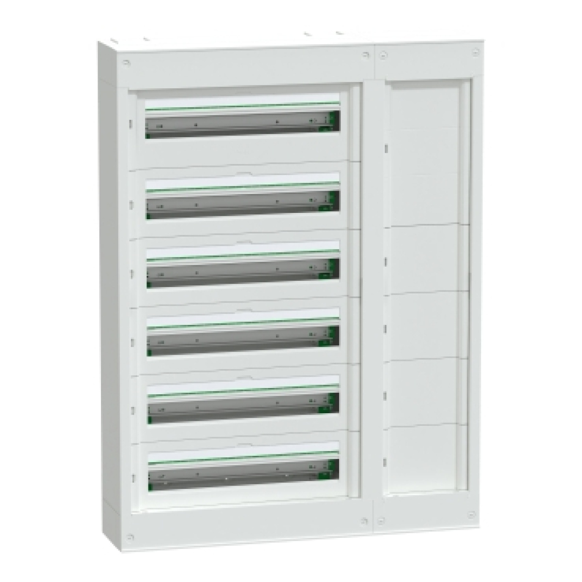 Quadro PrismaSeT S com extensão lateral, 24 módulos 6 Filas, saliente