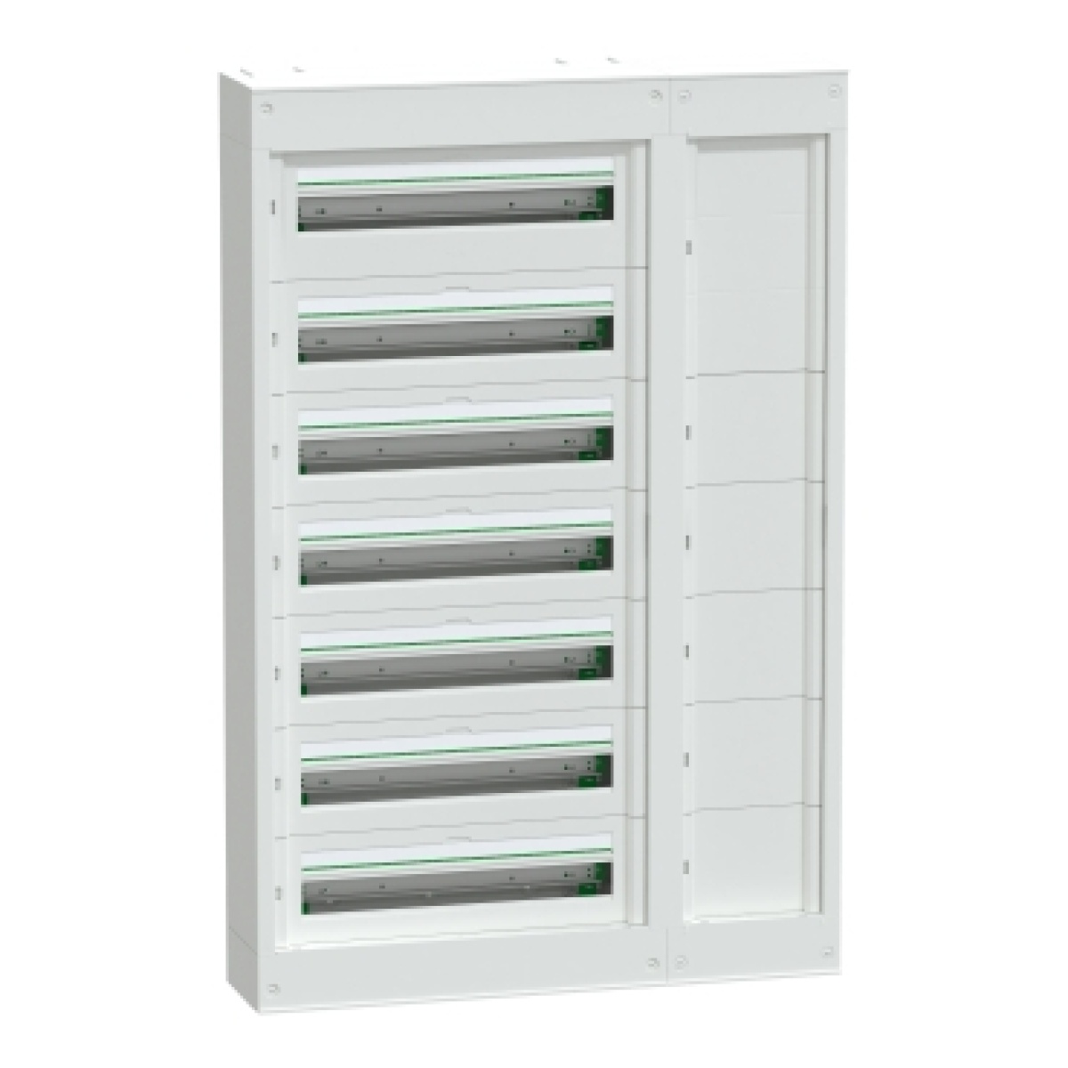 Quadro PrismaSeT S com extensão lateral, 24 módulos 7 Filas, saliente