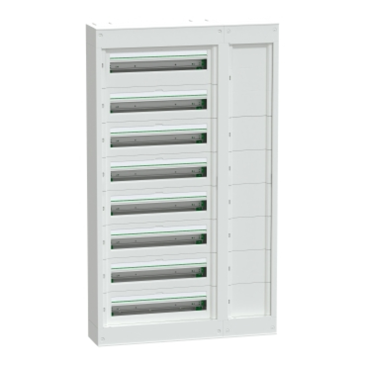 Quadro PrismaSeT S com extensão lateral, 24 módulos 8 Filas, saliente
