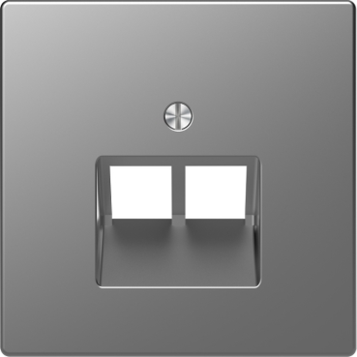 tecla central para mecanismo RJ45, 2 elementos, aço.