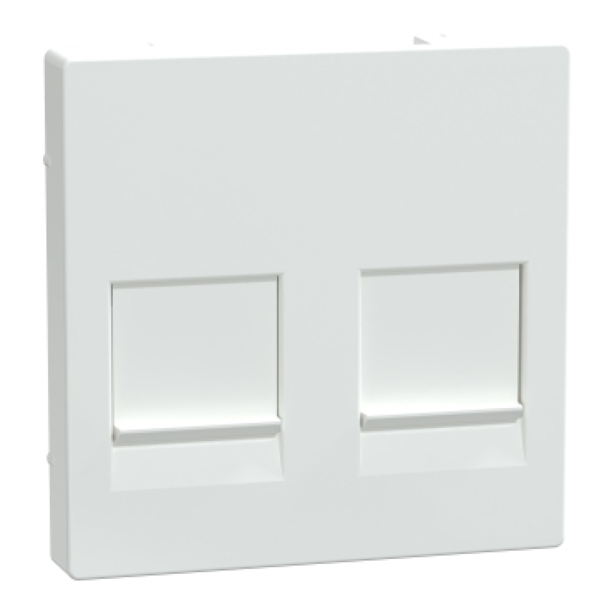 Centro System M, com tampa para 2 tomadas de dados, branco ativo