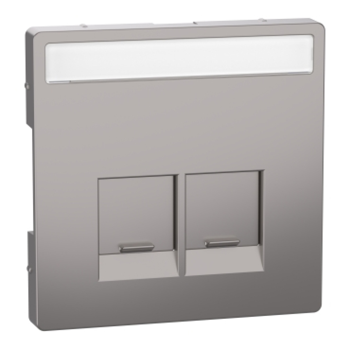 tecla central para mecanismo RJ45, 2 elementos, em niquel.