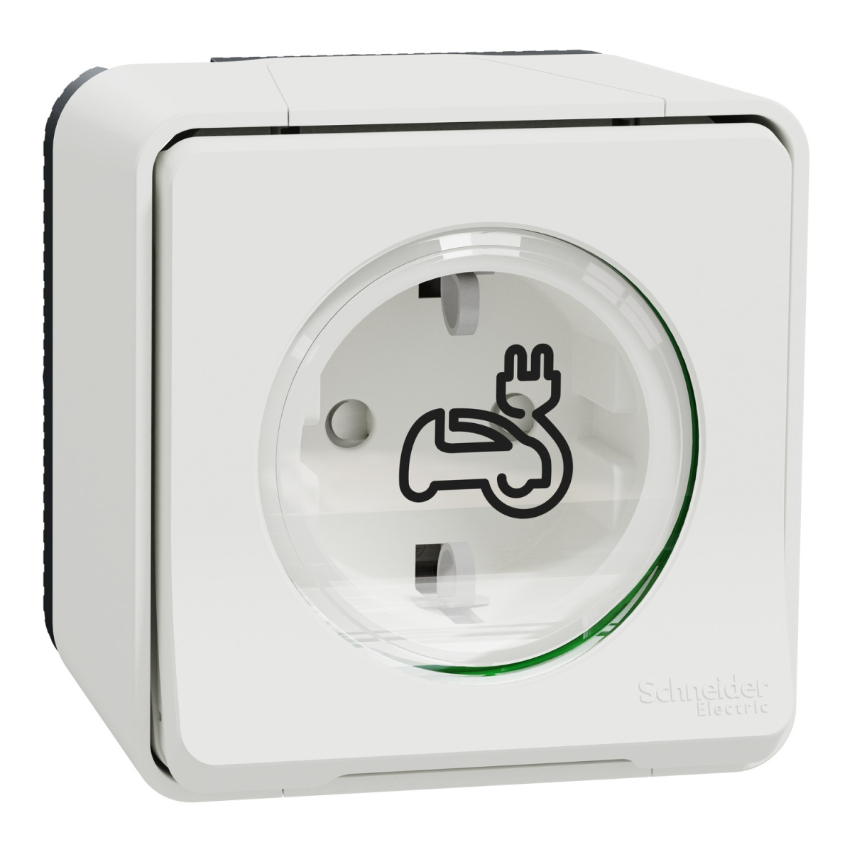 Mureva Styl - Tomada Veículo elétrico - Obturadores - Contactos reforçados - Saliente - IP55 - 16A - Branco