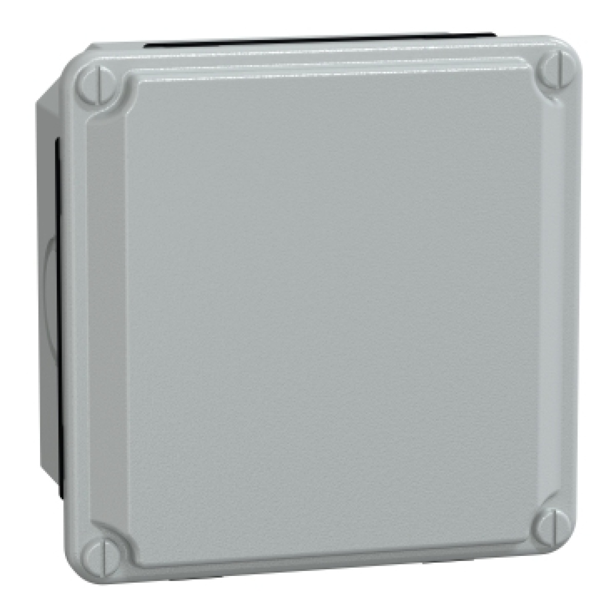 Metal industrial cut-out box - low plain cover - H105xW105xD49 - IP55 - grey