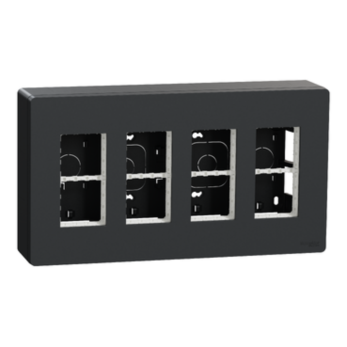 Nova Nova Unica system - Postos de trabalho - saliente - módulos 4 x 4 - Antracite