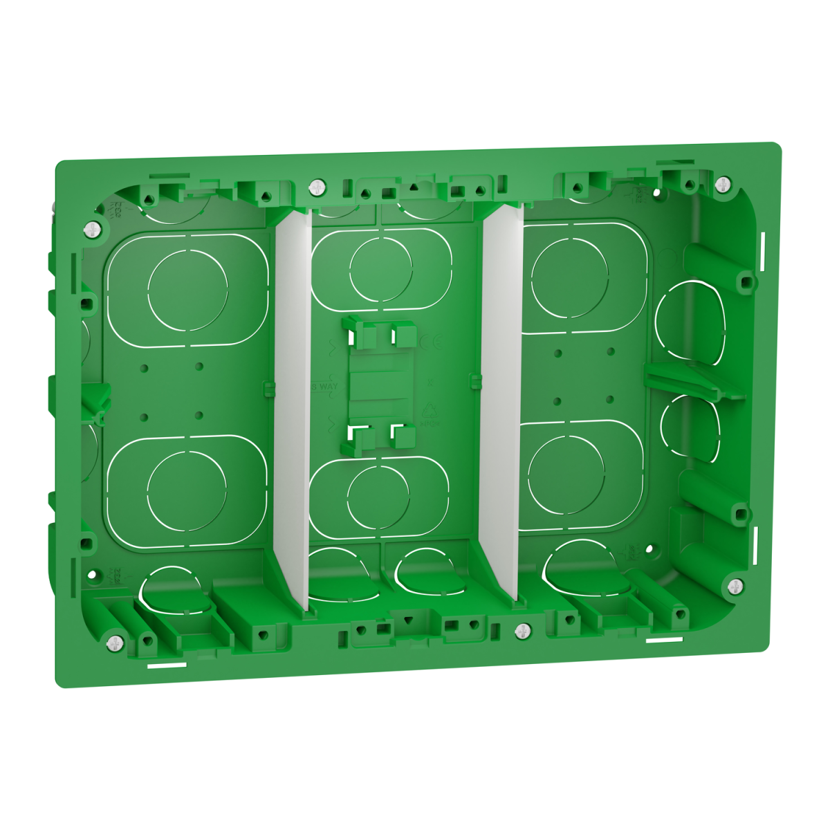 Nova Unica - Caixa de encastrar - módulos 3 x 4 - Verde translúcido