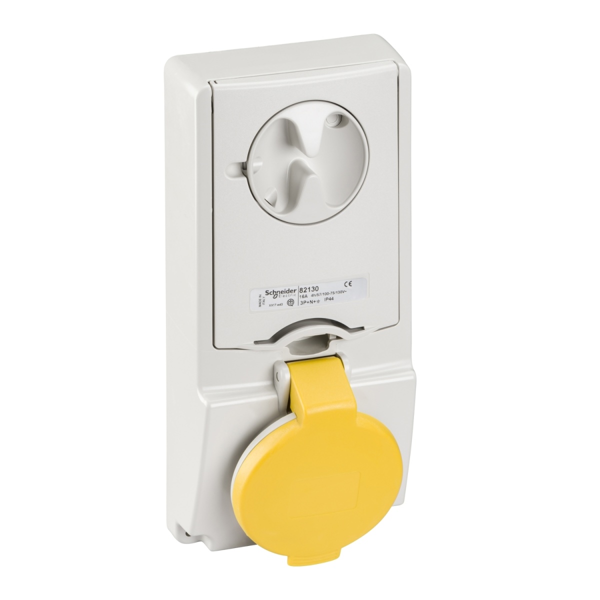 Unika interlocked socket - 16 A - 2P  E - 100...130 V AC - IP44 - panel