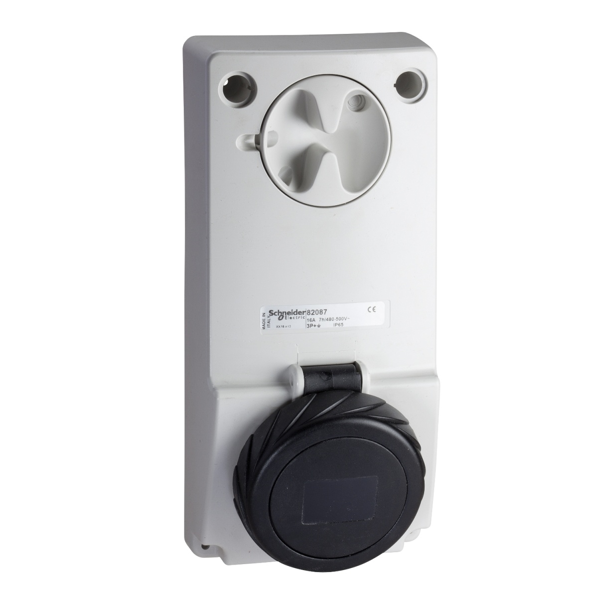 Unika interlocked socket - 16 A - 3P  E - 480...500 V AC - IP65 - panel