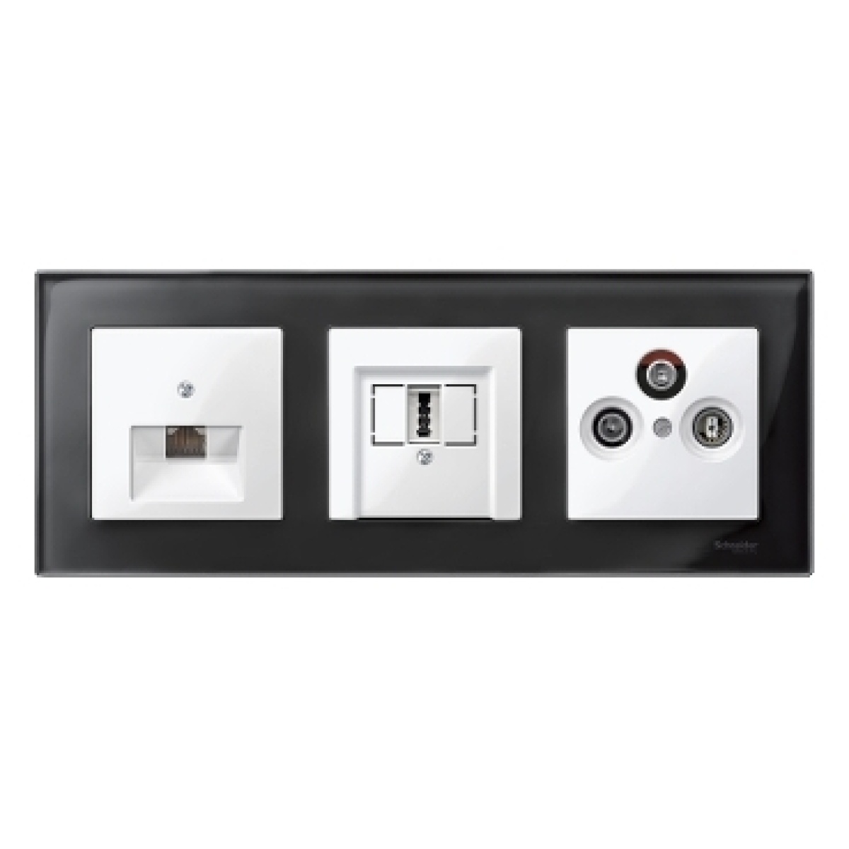 M-Elegance - Centro de tomada TV-FM-SAT - Branco brilhante