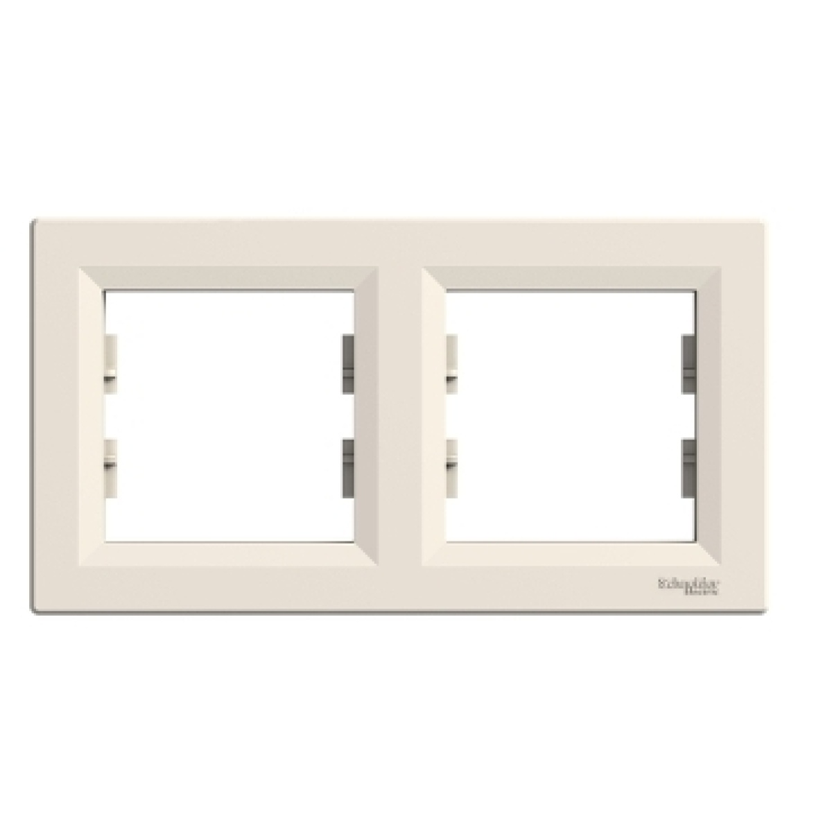 Asfora - quadro horizontal de duas tomadas - creme