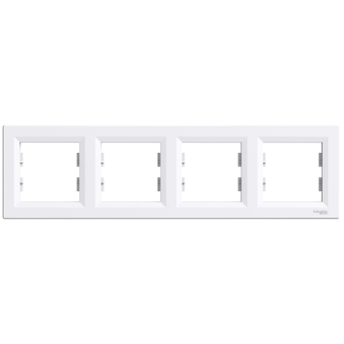Asfora - quadro horizontal de 4 tomadas - branca