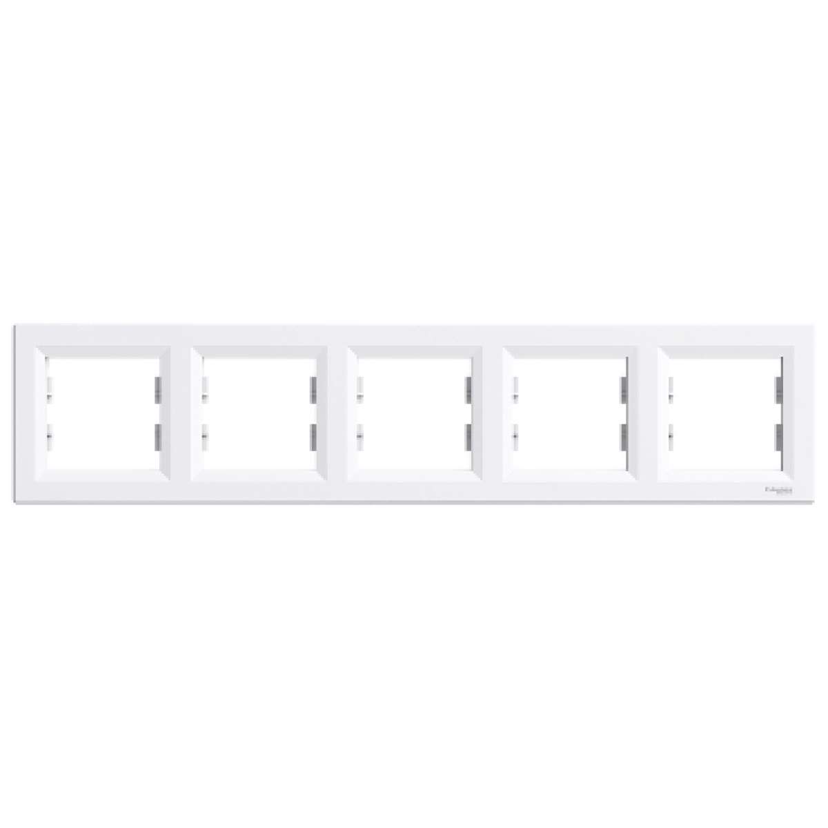 Asfora - quadro horizontal de 5 tomadas - branca