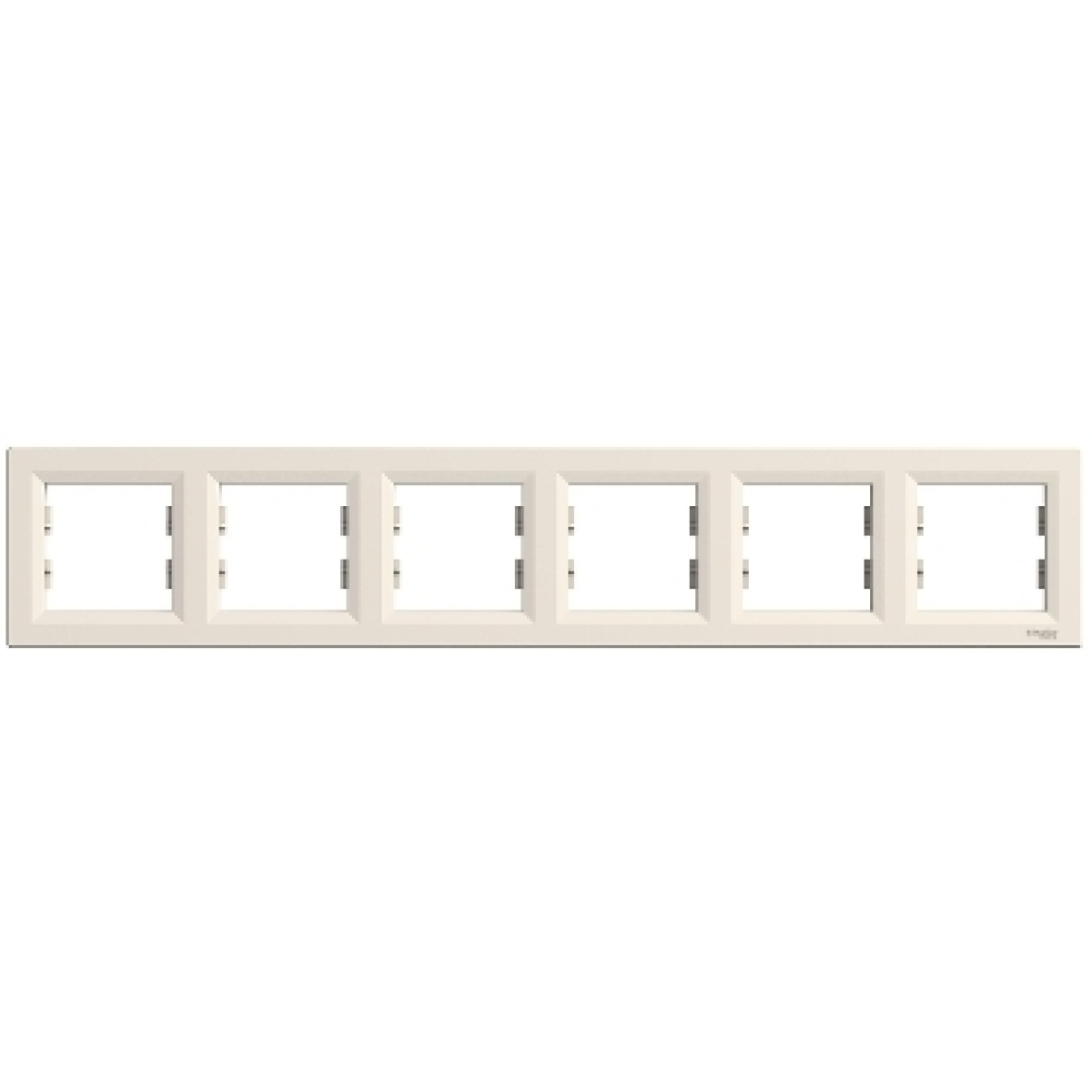 Asfora - quadro horizontal de 6 tomadas - creme