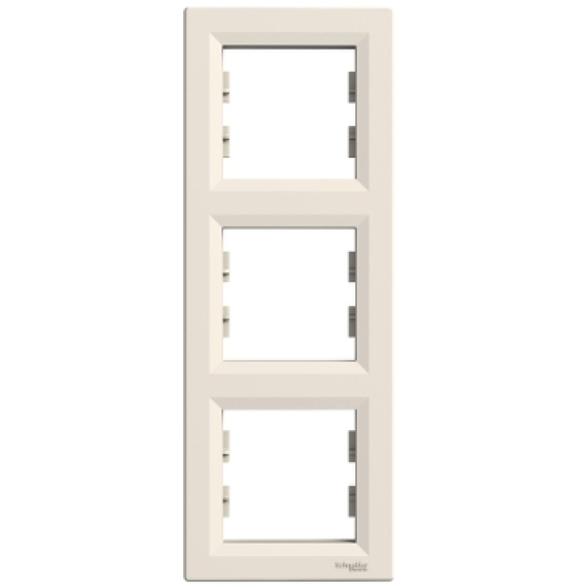 Asfora - quadro vertical de 3 tomadas - creme