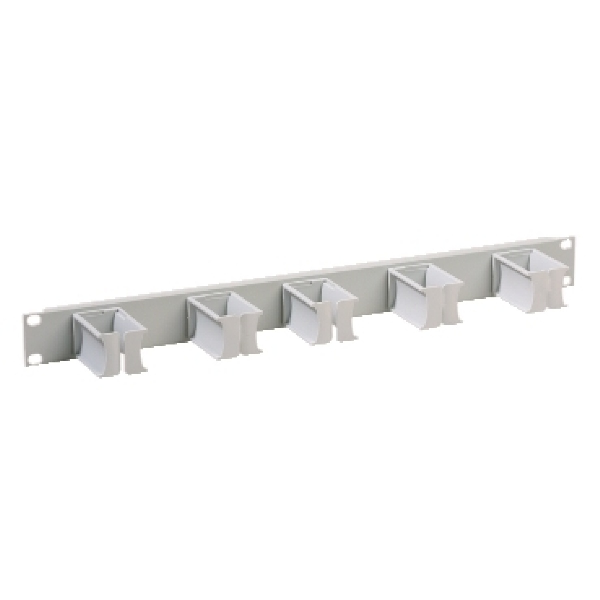 Actassi - 19" front panel 1U with 5 insulating cable guides - RAL7035