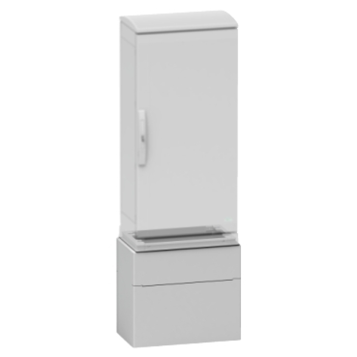 Polyester glassreinf. plinth for encl PLAZT103 front opening IP44-IK10 RAL7035