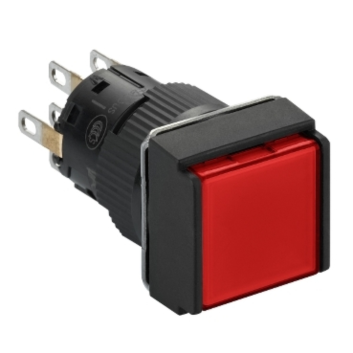 Praça vermelha iluminado botão ø16 impulso flush para liberar-24 vdcpolarised-2co