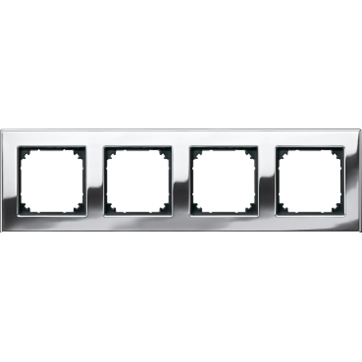 System M - Quadro 4 Elementos Metal Cromado